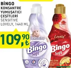 BİNGO KONSANTRE YUMUŞATICI ÇEŞİTLERİ 1440 ML BİNGO KONSANTRE YUMUŞATICI ÇEŞİTLERİ 1440 ML